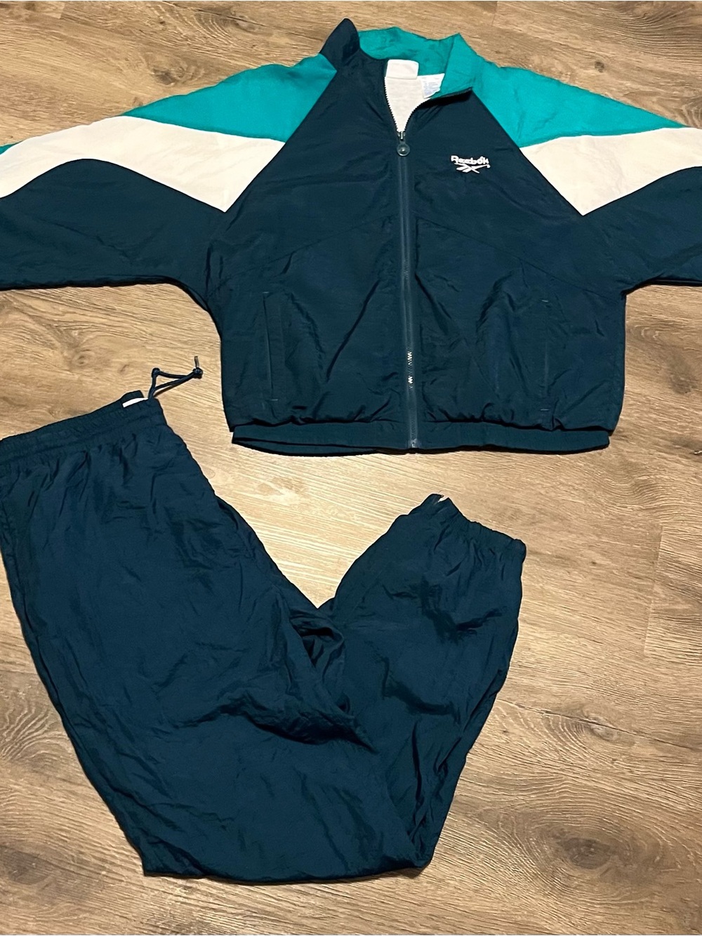 Reebok Teal, Navy & White Performance Track Jacket and Pants